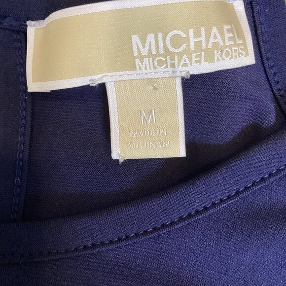 Michael Kors Navy Jersey Halter Maxi Slit Dress Sz M #296C - Picture 7 of 9